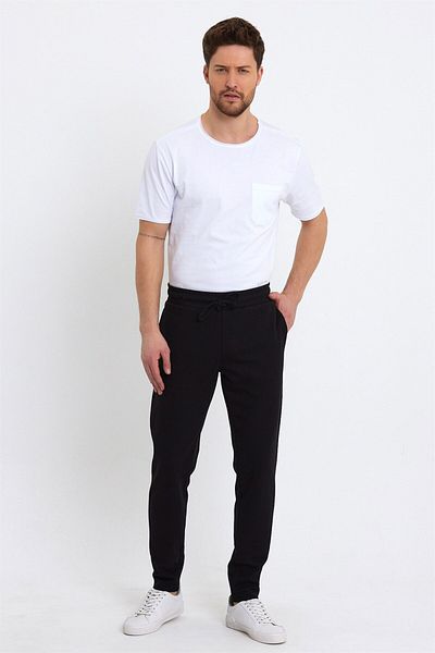 VENA Jack Slim Fit Βαμβακερό Φούτερ - ΜΑΥΡΟ