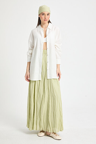 minaaise Fusta lungă căptușită din țesătură Çağla Voile pentru femei 29062