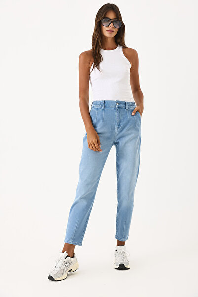 VENA Norah Ice Blue Elastic Waist Jeans - Ice Blue