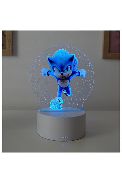 OEM LED Night Light, Sonic the Hedgehog, 7 Colors, USB Power or 3 AA Batteries