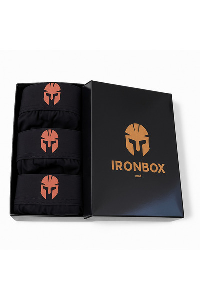 Boxify IronBox - Erkek Boxer - 3'lü Pamuklu Boxer Seti - Siyah Boxer - Premiu...