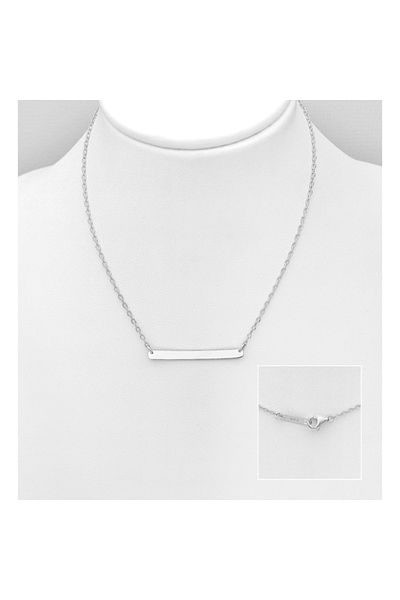 OEM Colier cu lantisor din argint, model bara, Simple Silver