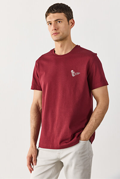 VENA Μπλουζάκι με στάμπα Weekend - Claret Red