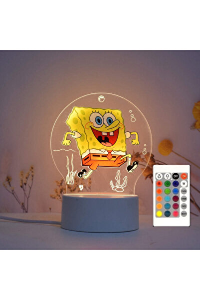 ILUMISHOP Lampa De Veghe LED, SpongeBob, 16 Culori, cu telecomanda