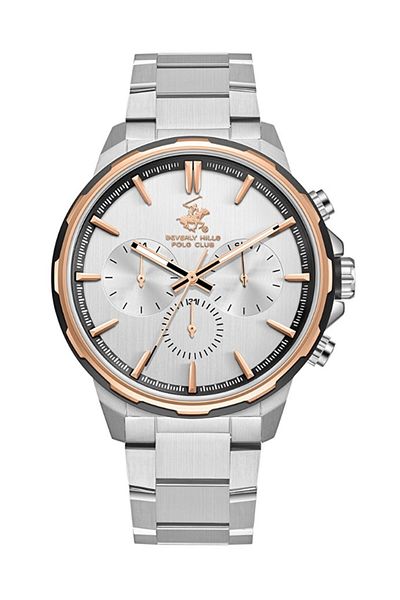 Beverly Hills Polo Club BEVERLY HILLS POLO CLUB BP3651X.330 Men Multi Function Display Watch & Metal Strap Silver
