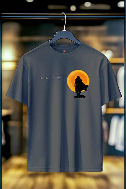 BookOrBook تي شيرت Dune للجنسين - تصميم أمامي على شكل كوكب الصحراء، منسوج بخي...