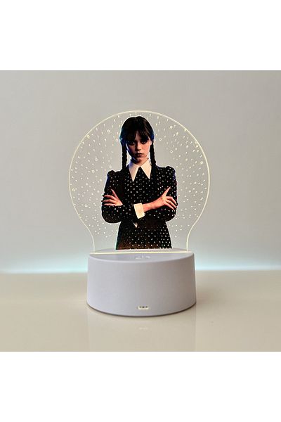 OEM Lampa De Veghe LED, Wednesday Addams, 7 Culori, Lumina Ambientala, Alimentare USB sau 3 baterii AA