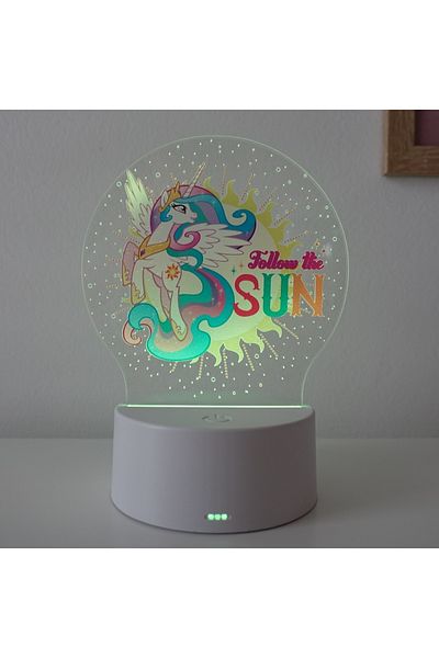 ILUMISHOP LED Night Light, PONY Celestia, 16 Colors, with remote control, USB power or 3 AA batteries