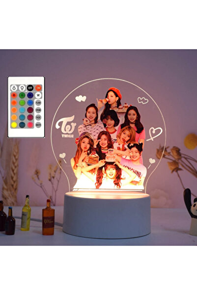 ILUMISHOP Lampa De Veghe LED, Twice, 16 Culori, cu telecomanda, Alimentare USB sau 3 baterii AA