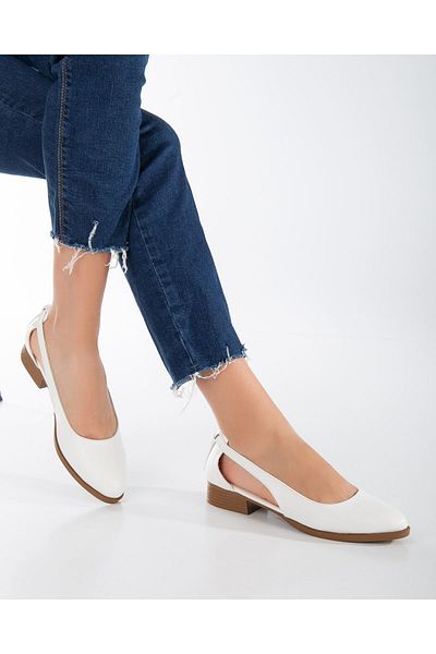 MaskButik Volpen Skin Low Heel Shoes White