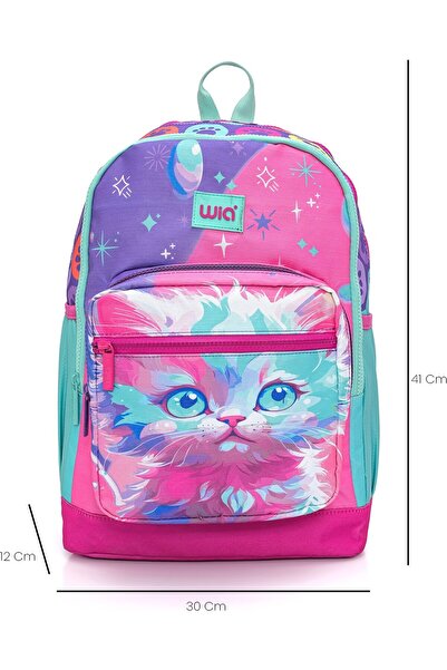 Wia Girl's Cat 3-Piece School Bag Set Sw-026