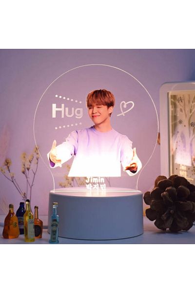 ILUMISHOP LED Night Light, Jimin BTS, 7 Colors, Ambient Light, USB Power or 3 AA Batteries