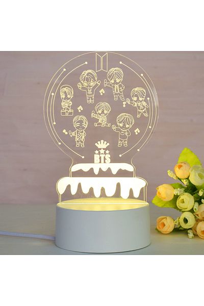 ILUMISHOP 3D LED Night Light, BTS Mini Band, 7 Colors, Ambient Light