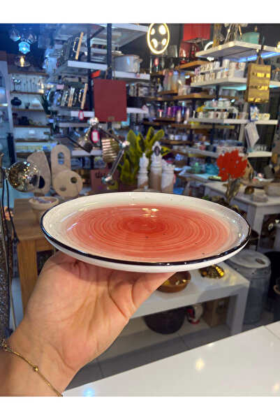 ÇIRPAN EV KIRMIZI PORSELEN 6'LI PASTA TABAK 19CM