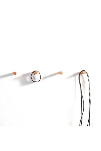 merbiles Ahşap Modern Duvar & Banyo Askılık 4 Lü Set Dekoratif Askı - Natürel