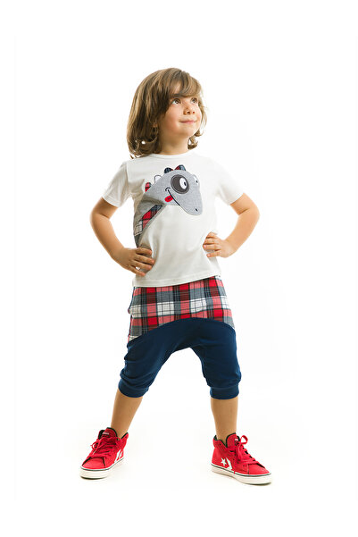Denokids Комплект къси панталони за момче Dino Plaid