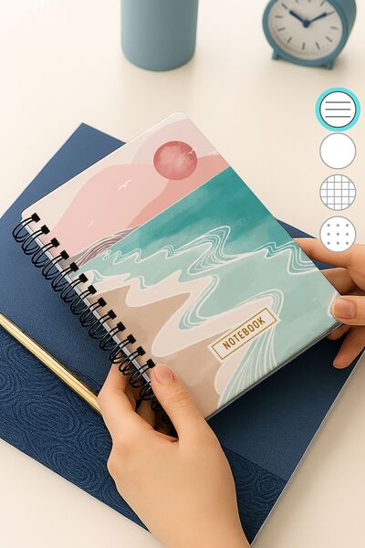 Eldesen Tasarım دفتر ملاحظات مسطر بغطاء سميك حلزوني مقاس A5، 80 ورقة 160 صفحة...