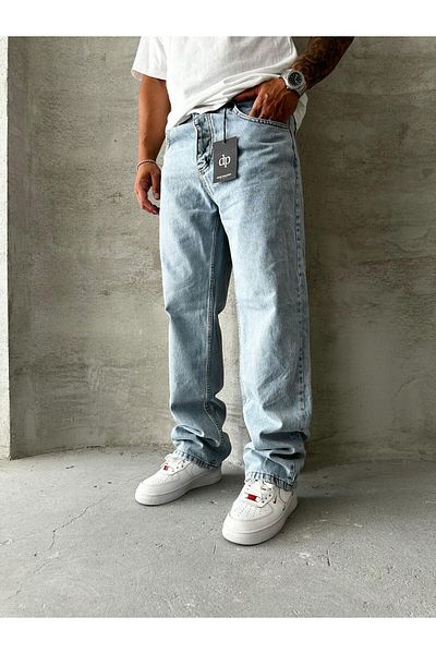 denim pasaport Светлосин широк широк панталон