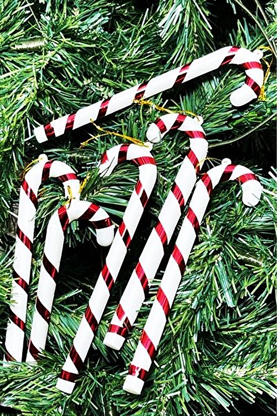 BeySüS Yılbaşı Çam Ağacı Süsü Şeker Çubuğu 6 Lı 17 Cm