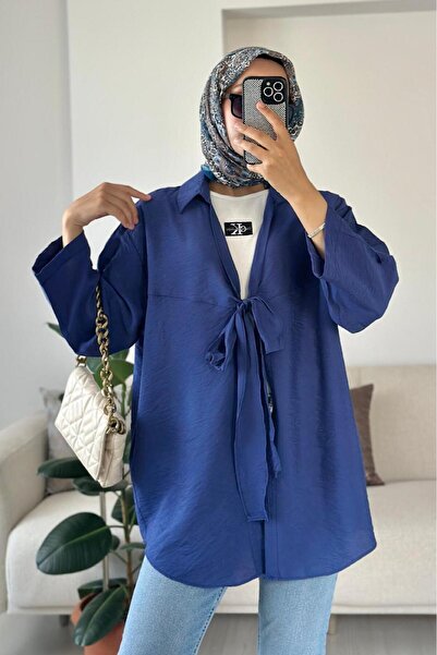 HİFADEN Women's Bow Tie Shirt Collar Hijab Kimono Mannequin Height:1.67 Kg:62