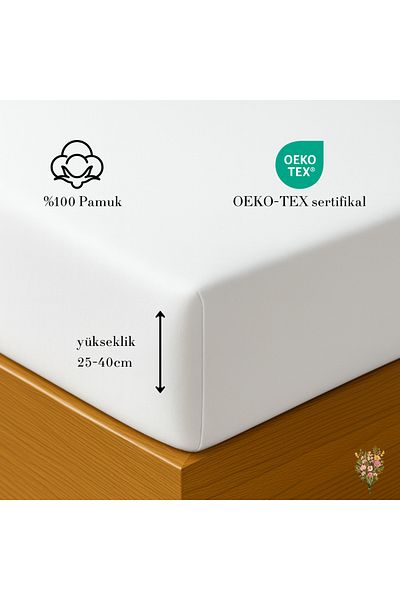 Strauss ملاءة سرير من القطن الممشط المرن مقاس 40 سم من Home Premium 100% قطن 150 جرام/م2 OEKO TEX