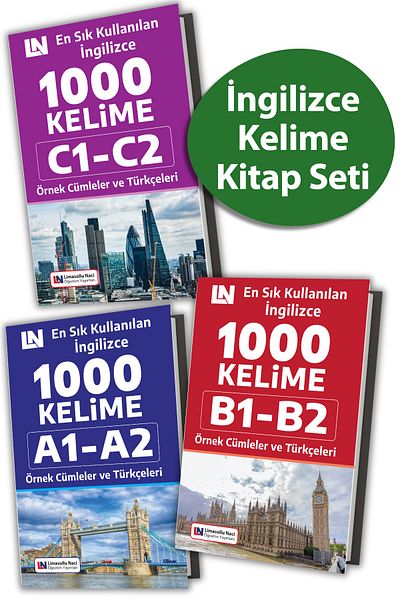 Limasollu Naci Öğretim Yayınları English Vocabulary Book Set, 3000 Words, 6000 Sentences and Turkish Exam Preparation from A1 to C2