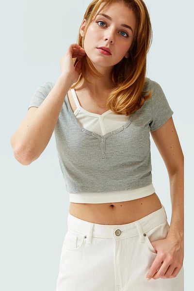 PayBuy Fitted Body Saran Short Blouse Camisole Knitted Polyester Summer Distinguished Material High Quality
