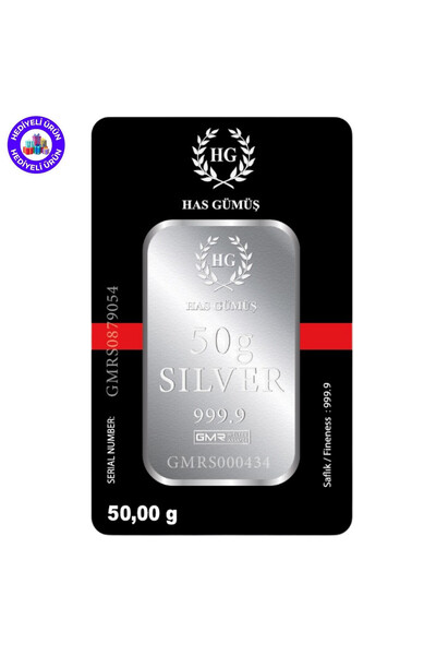 HAS GÜMÜŞ Has Gümüş 50GR (999.9) Külçe Gümüş