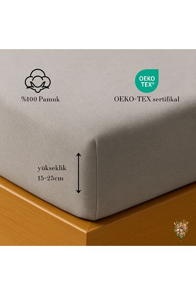 Strauss ملاءة مطاطية فردية/مزدوجة من Home Premium - 100% قطن، قطن ممشط خاص، OEKO-TEX