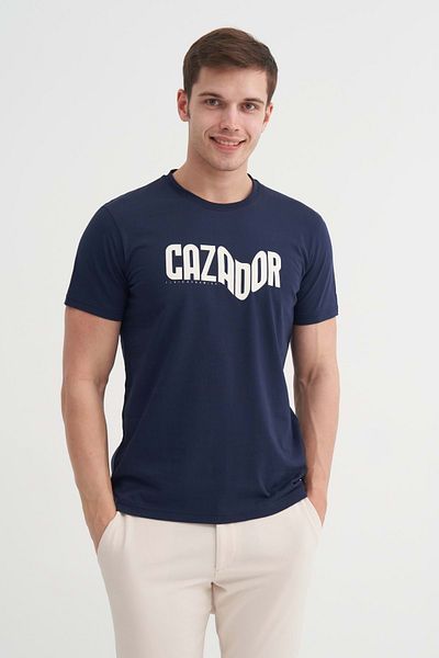 Cazador Μπλουζάκι με βαμβακερή στάμπα με λεπτή εφαρμογή