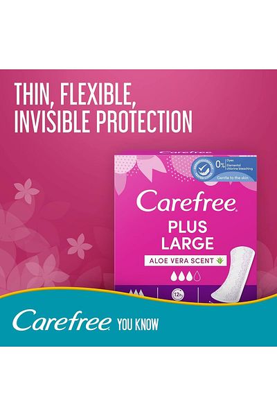 Carefree كيرفري فوط يوميه كبير بالصبار 48 قطعه اخضر 9216