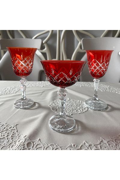 DECOSTYLE Crystal Bohemia Colored Footed Decor Square 1 Pcs