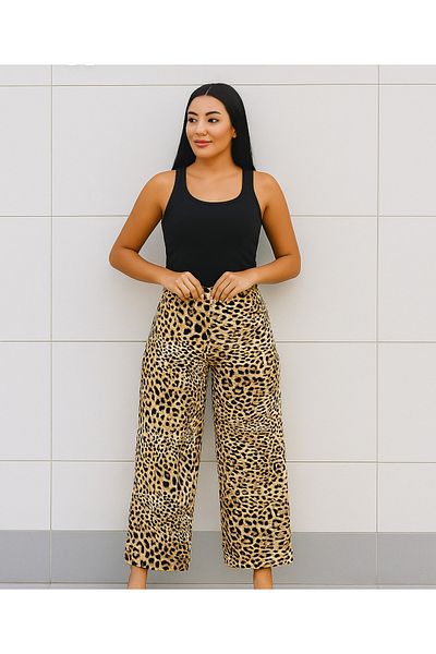 STYLENEST Women's Leopard Patterned Skirt Pants