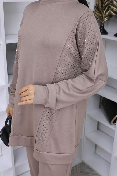 ALLMİRA FASHION Stone Printed Double Set