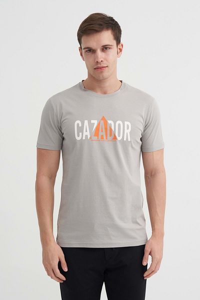 Cazador Μπλουζάκι με βαμβακερή στάμπα με λεπτή εφαρμογή