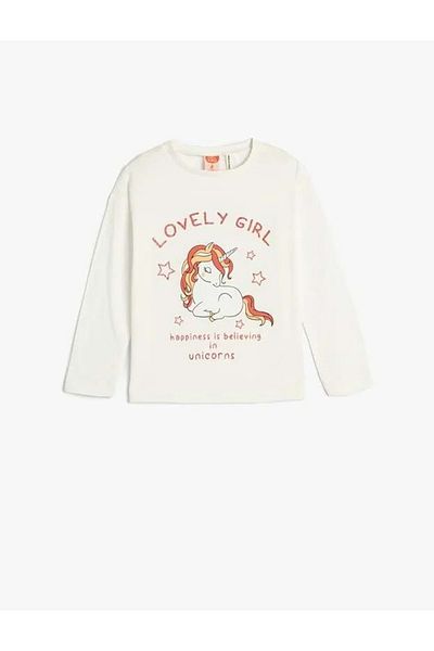 Koton Unicorn T-Shirt Long Sleeve Crew Neck Cotton