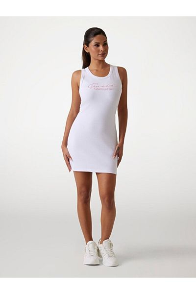 Guess Women's Orange Sunflower Rib Dress