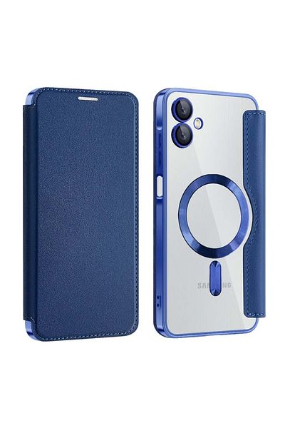 SKYDDAR INNOVATION Husă pentru Samsung Galaxy A06, SmartMag Book, Magsafe, RFiD, suport pentru carduri, set de autocolante, albastră