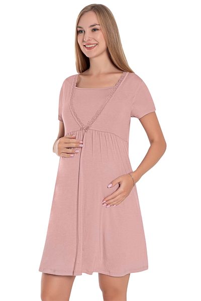 Cotpark Women's Viscose Combed Fabric Nursing Featured Maternity and Maternity Nightgown 13280