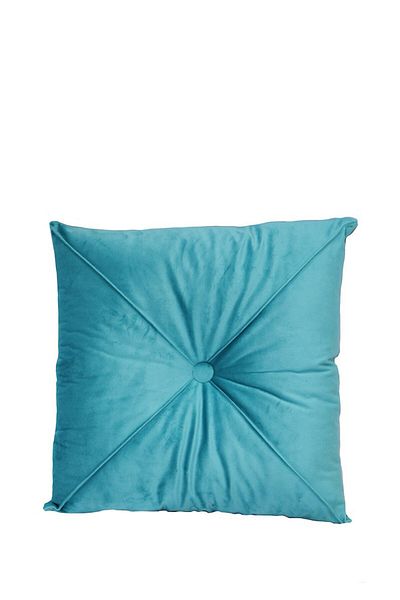 OEM Turquoise Velvet Puffet Decorative Pillow, Square, 40x40 Cm