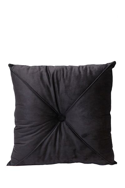 OEM Black Velvet Puffet Decorative Pillow, Square, 40x40 Cm