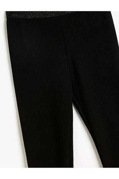Koton Glitter Ribbed Tights - Elastic Waist