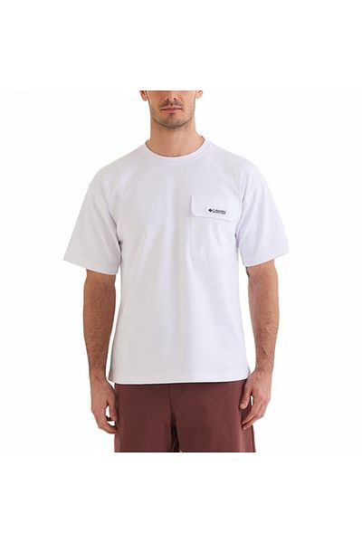 Columbia Ανδρικό λευκό μπλουζάκι εξωτερικού χώρου Heritage Cs0376-100