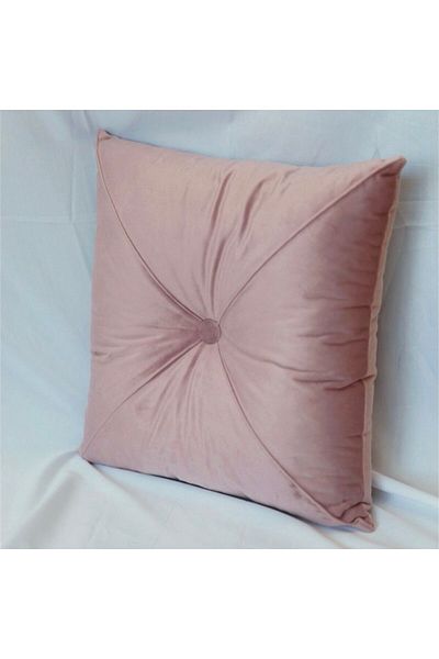 OEM Puffet Decorative Pillow in Powder Pink Velvet, Square, 40x40 Cm