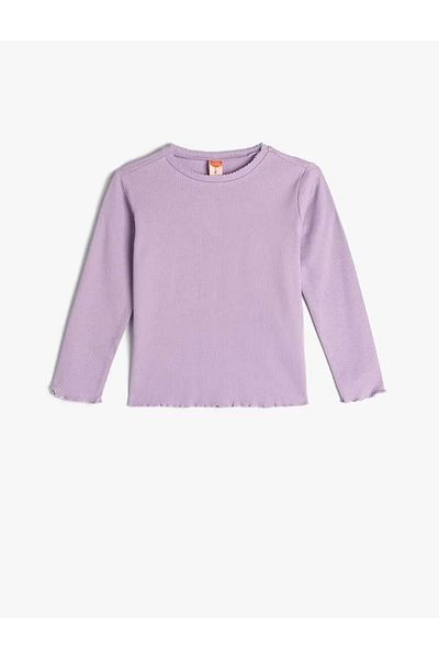 Koton Crew Neck Cotton Long Sleeve T-Shirt - Ribbed