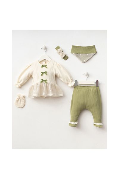 MİNİZEYN TEKSTİL Miniycool 7082 Mnz Brand Olivia Newborn Hospital Release Girl Set of 5
