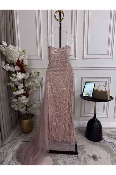 Diva style Elegant and luxurious embroidered evening dress