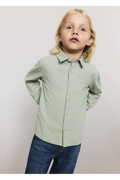MANGO Baby Düğümlü koton gömlek