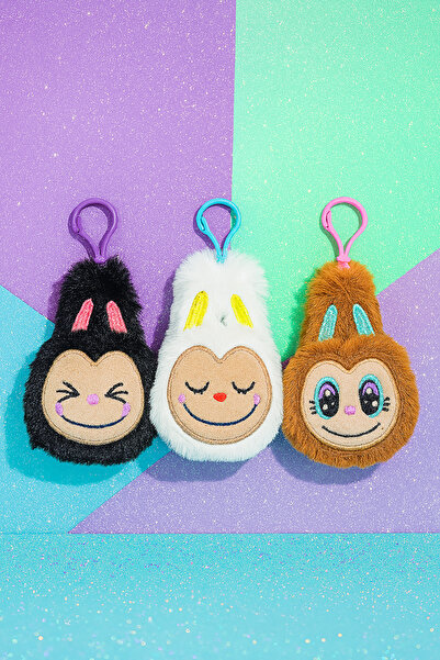 Nerth مجموعة مفاتيح لابوبو اللطيفة من القطيفة مكونة من 3 قطع