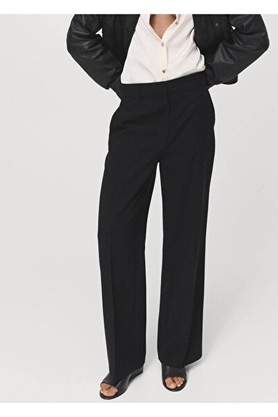 MANGO Woman Düz kesim orta belli pantolon